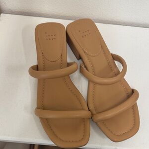 A New Day Tan Minimalist Slide Sandals